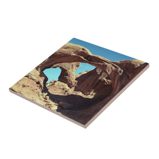 Landschapsfoto van Double Arch Desert Tegeltje (Zijkant)