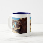 Landschapsfoto van Double Arch Desert Tweekleurige Koffiemok (Voorkant links)
