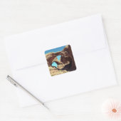 Landschapsfoto van Double Arch Desert Vierkante Sticker (Envelop)