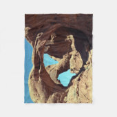 Landschapsfoto van Double Arch Utah Fleece Deken (Voorkant)