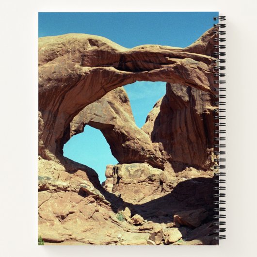 Landschapsfoto van Double Arch Utah Notitieboek (Achterkant)