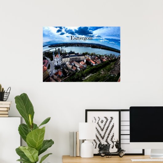 Landschapsfoto van Esztergom Poster (Thuiskantoor)