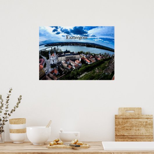 Landschapsfoto van Esztergom Poster (Keuken)