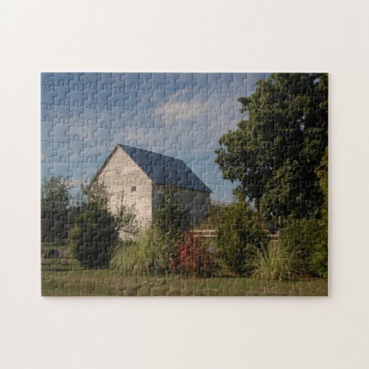 Landschapsfoto van Farmland met Garden en Barn Legpuzzel (Horizontaal)