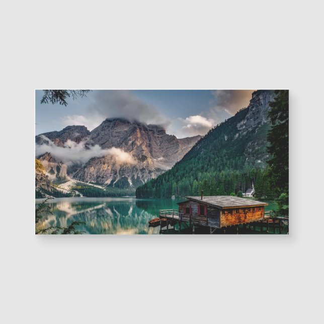 Landschapsfoto van het Italiaanse bergmeer (Voorkant)