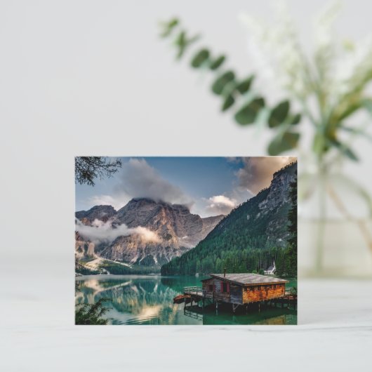 Landschapsfoto van het Italiaanse bergmeer Briefkaart (Staand voorkant)