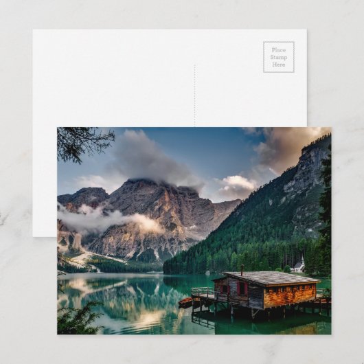 Landschapsfoto van het Italiaanse bergmeer Briefkaart (Voorkant / Achterkant)