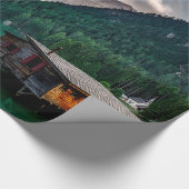 Landschapsfoto van het Italiaanse bergmeer Cadeaupapier (Hoek)