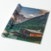 Landschapsfoto van het Italiaanse bergmeer Cadeaupapier (Uitgerold)