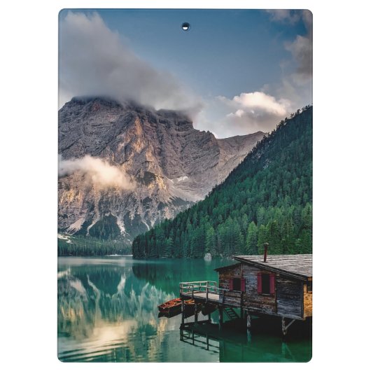 Landschapsfoto van het Italiaanse bergmeer Klembord (Achterkant)