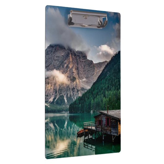 Landschapsfoto van het Italiaanse bergmeer Klembord (Rechts)