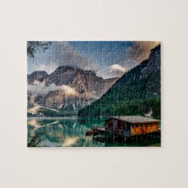 Landschapsfoto van het Italiaanse bergmeer Legpuzzel