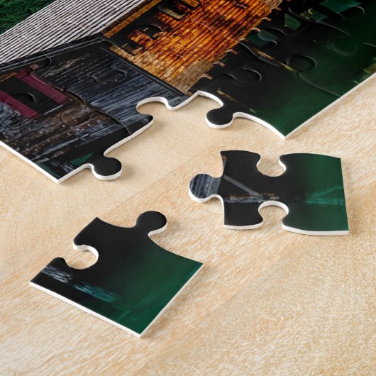 Landschapsfoto van het Italiaanse bergmeer Legpuzzel (Zijkant)