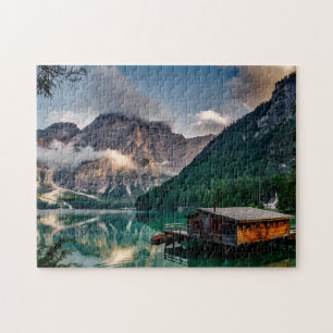 Landschapsfoto van het Italiaanse bergmeer Legpuzzel
