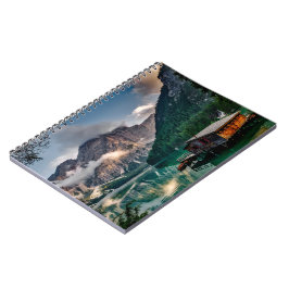 Landschapsfoto van het Italiaanse bergmeer Notitieboek