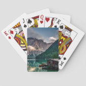 Landschapsfoto van het Italiaanse bergmeer Pokerkaarten (Achterkant)