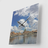 Landschapsfoto van het meer Calm Water Prescott Ar Vierkante Klok (Hoek)