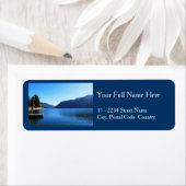 landschapsfoto van het meer , de hemel , de bergen etiket (Insitu)