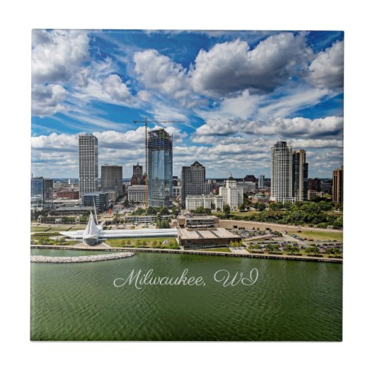Landschapsfoto van Milwaukee, Wisconsin, Tegeltje (Voorkant)