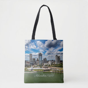 Landschapsfoto van Milwaukee, Wisconsin, Tote Bag