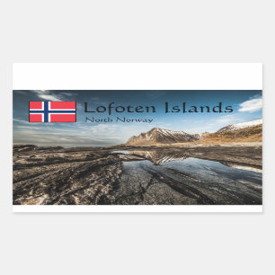 Landschapsfoto van Noorwegen Rechthoekige Sticker