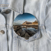 Landschapsfoto van Noorwegen Ronde Button 4,0 Cm (In situ)