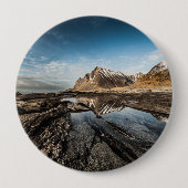 Landschapsfoto van Noorwegen Ronde Button 4,0 Cm (Voorkant)