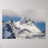 Landschapsfoto van Snowy Mountain Poster (Voorkant)