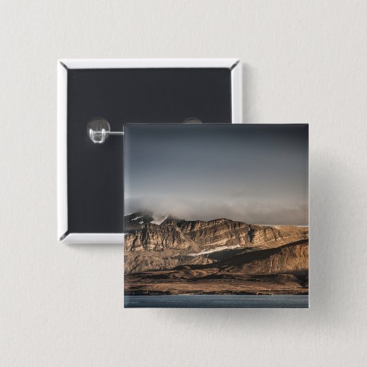 Landschapsfoto van Svalbard Vierkante Button 5,1 Cm (Voorkant /achterkant)