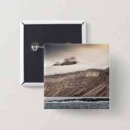 Landschapsfoto van Svalbard Vierkante Button 5,1 Cm