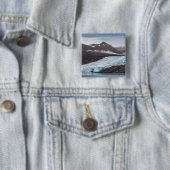 Landschapsfoto van Svalbard Vierkante Button 5,1 Cm (In situ)