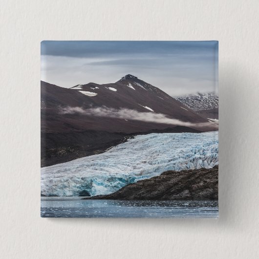 Landschapsfoto van Svalbard Vierkante Button 5,1 Cm (Voorkant)