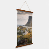 Landschapsfoto van Væroy Lofoten Hangend Wandkleed (Gebogen)