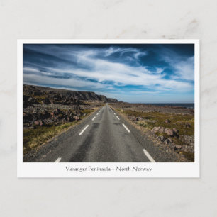 Landschapsfoto van wegreisweg briefkaart