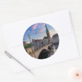 Landschapsfoto van Zürich, Zwitserland Ronde Sticker (Envelop)