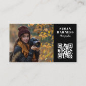 Landschapsfotograaf Contact met foto QR-code Visitekaartje (Voorkant)