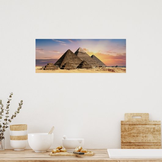 Landschapsfotografie: Giza Pyramid Complex Egypte Poster (Keuken)