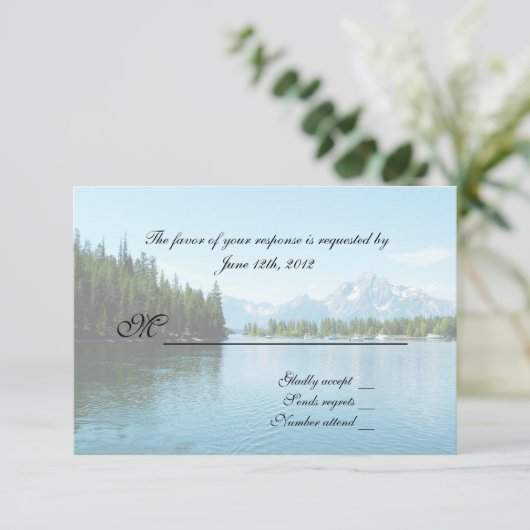 landschapsfotografie RSVP trouwuitnodigingen. (Staand voorkant)