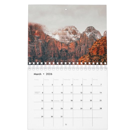 Landschapsfotografie Utah Kalender (Mar 2026)