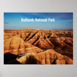 Landschapsfotografie van Badlands National Park Poster