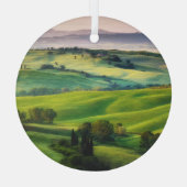 Landschapsgroen: licht geschilderde sereniteit glas ornament (Achterkant)