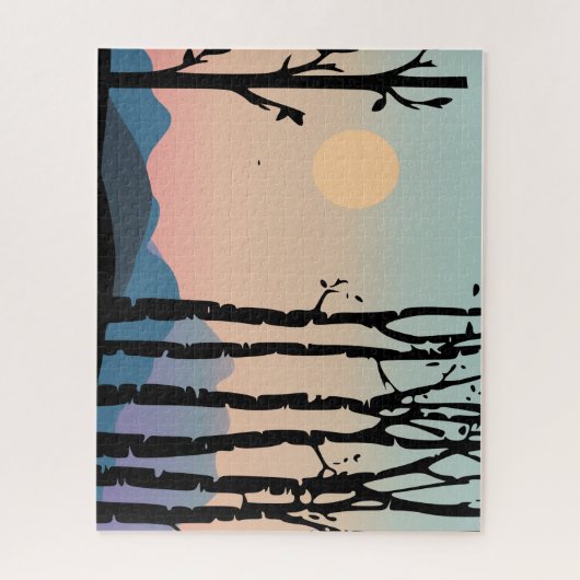 Landschapsheuvels en bomen Puzzle Legpuzzel (Verticaal)