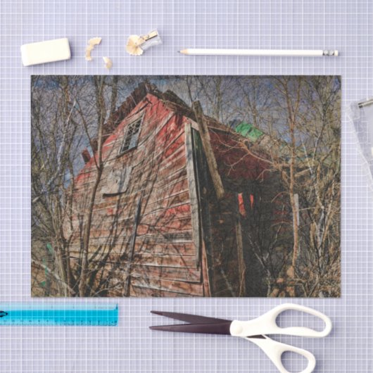  landschapshuis met roodbaars tissuepapier (Craft)