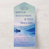 Landschapshuwelijk van de bergen van het eiland Tr All In One Uitnodiging (Binnen)