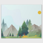 Landschapsillustratie Cadeaupapier (Vlak)