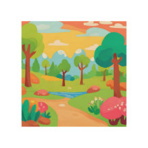 Landschapsillustratie met bomen