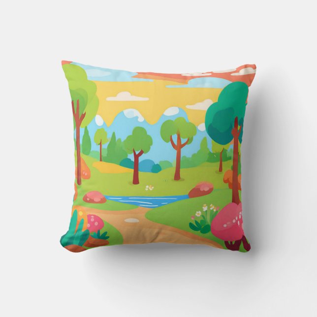 Landschapsillustratie met bomen kussen (Voorkant)