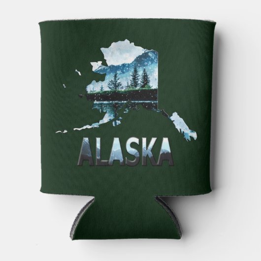 Landschapskaart voor Alaska Waterverf Blikjeskoeler (Voorkant)