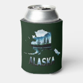 Landschapskaart voor Alaska Waterverf Blikjeskoeler (Blikje Achterkant)