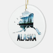 Landschapskaart voor Alaska Waterverf Keramisch Ornament (Links)